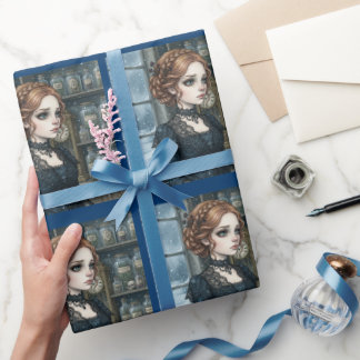 Gothic Apothecary Witch Portrait Victorian Wrapping Paper