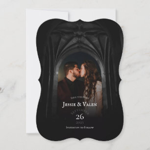 Gothic Arch Elegant Wedding Dark Save the Date Invitation