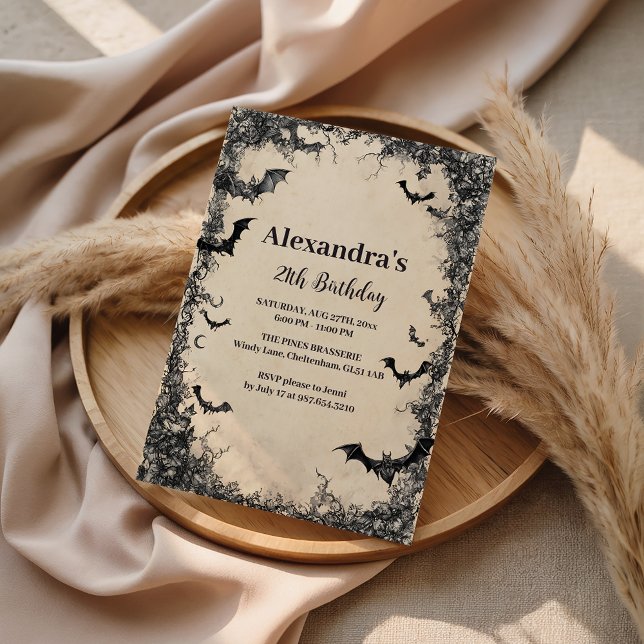 Gothic Arch Midnight Birthday Invitation (Creator Uploaded)