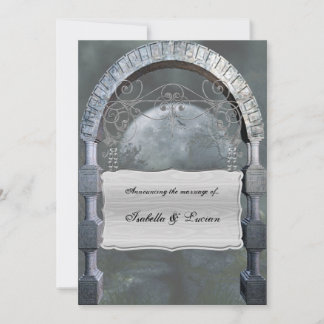 Gothic Arch Plaque Vampire Goth Wedding Invitation