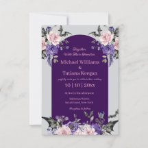 Gothic Arch Purple & Pink Rose Halloween Wedding