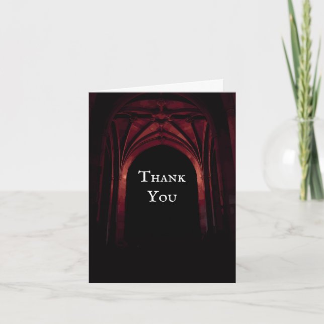 Gothic Arch Wedding Thank You Note Cards (Front)