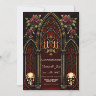 Gothic Archway with Skulls.  Invitation