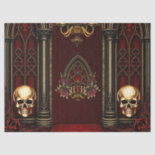Gothic Archway with Skulls. Tissue Paper