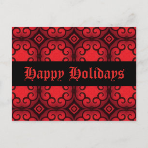 Gothic aristrocrat victorian deco Happy Holidays Holiday Postcard