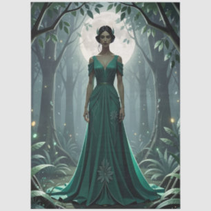 Gothic Art Deco Goddess in Forest Tissue Paper
