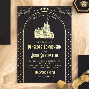 Gothic Art Deco Red Gold Castle Wedding