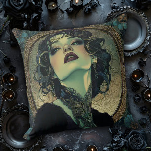 Gothic Art Nouveau Woman Cushion