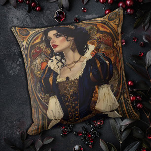 Gothic Art Nouveau Woman Cushion