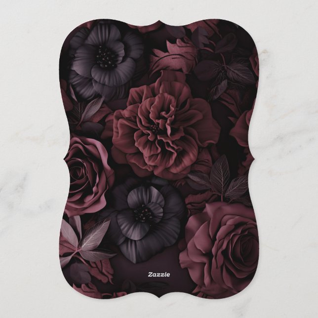 Gothic Aurelian Nightfall Wedding Invitation (Back)