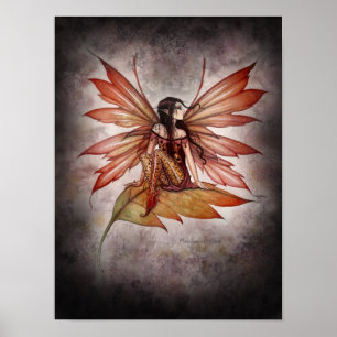 Gothic Autumn Fairy Fantasy Art Print