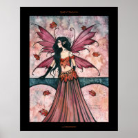 Gothic Autumn Fall Fairy Art Poster Print