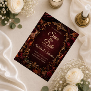 Gothic Autumn Romance Wedding Save The Date