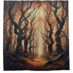 Gothic Autumn woods Shower Curtain