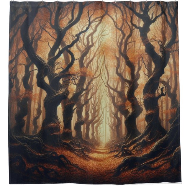 Gothic Autumn woods Shower Curtain (Front)