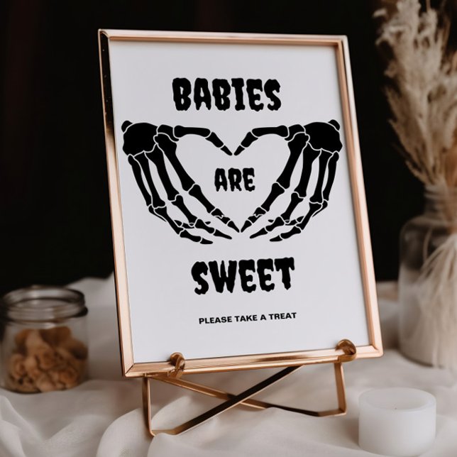 Gothic Babies Are Sweet Halloween Baby Shower Sign Invitation (Creator Uploaded)