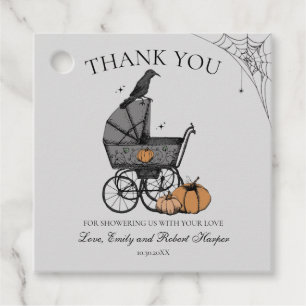 Gothic Baby Carriage Baby Shower Thank You Favour Tags