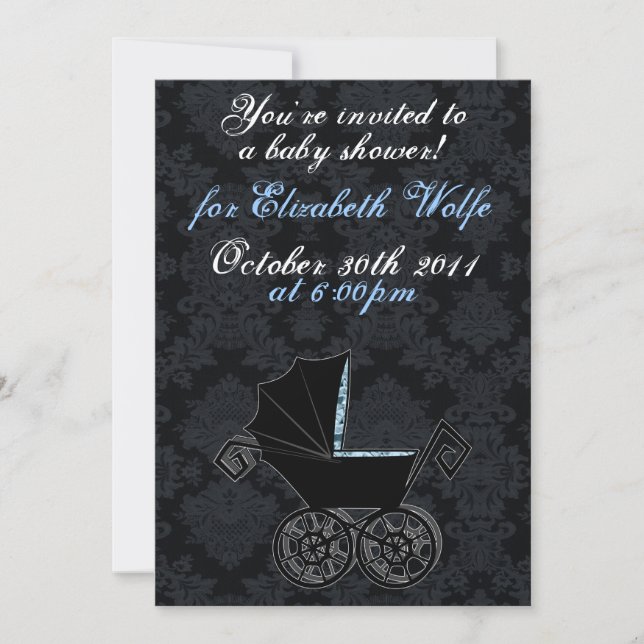 'Gothic Baby Carriage- Boy' Invitation (Front)