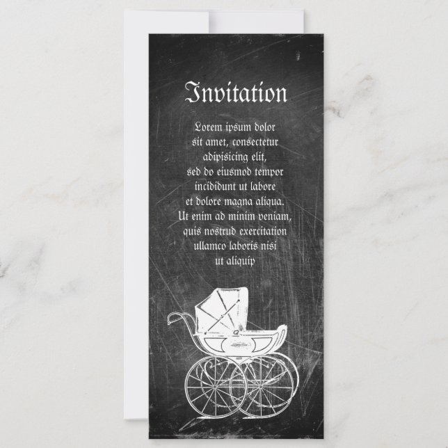 Gothic Baby Carriage Invitation (Front)