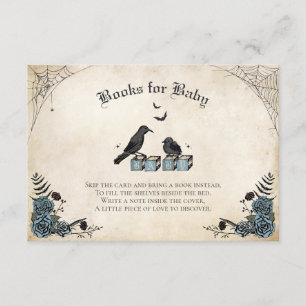 Gothic Baby Shower Black Raven Books for Baby Enclosure Card