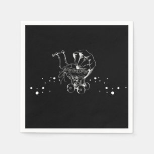Gothic Baby Shower Napkin Victorian Stroller