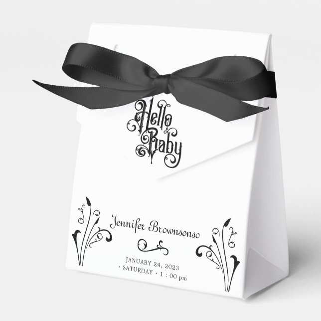 Gothic Baby Shower Theme Party Favour Box (Front Side)
