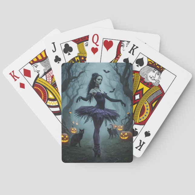 Gothic Ballerina in Haunted Forest Playing Cards (Back)