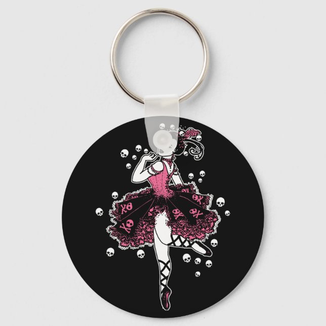 Gothic Ballerina in Pink Key Ring (Front)