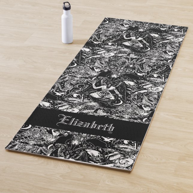 Gothic Baphomet Devilish Occult Goth Girls Yoga Mat (In Situ)