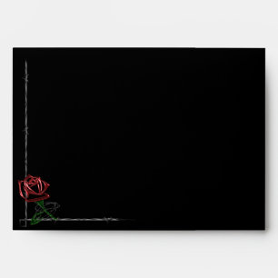 Gothic Barbed Wire and Rose Elegant Envelope