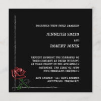 Gothic Barbed Wire Rose Wedding Invitation