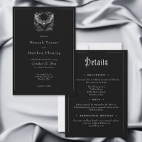 Gothic Bat Black Halloween Two Sided Wedding