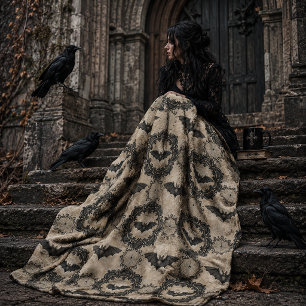Gothic Bat Design Fleece Blanket