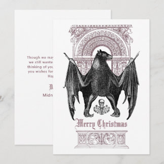 Gothic Bat Merry Christmas Holiday Card