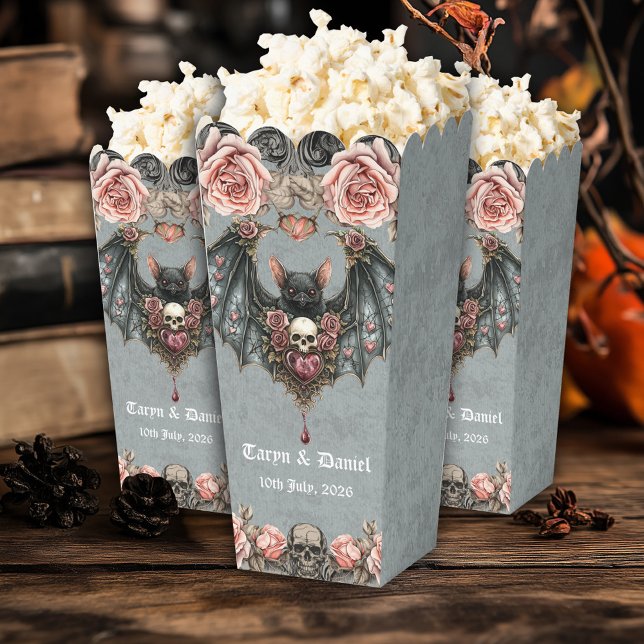 Gothic Bat Wedding Popcorn Box (Creator Uploaded)