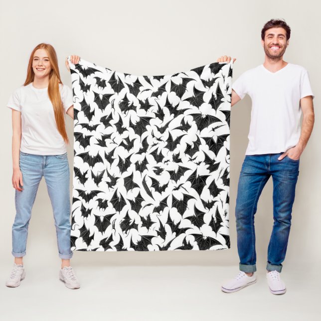 Gothic Bats Fleece Blanket (In Situ)