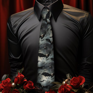 Gothic Bats Halloween | Gothic Wedding Tie