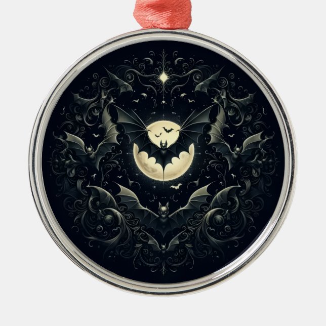 Gothic Bats  Metal Tree Decoration (Front)