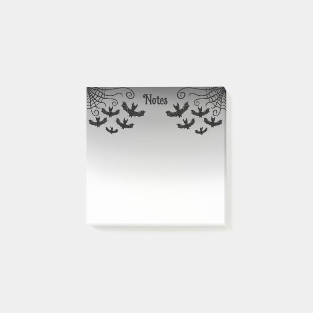 Gothic Bats Spiderweb Post-it Notes (Front)