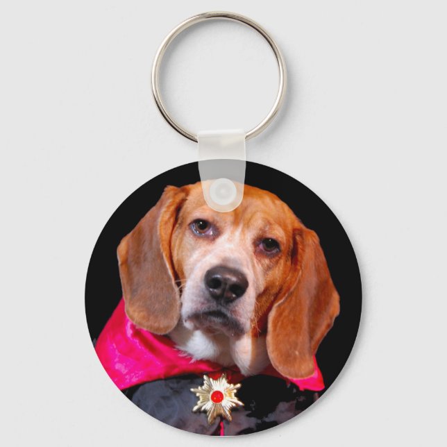 Gothic Beagle Dogula keychain (Front)