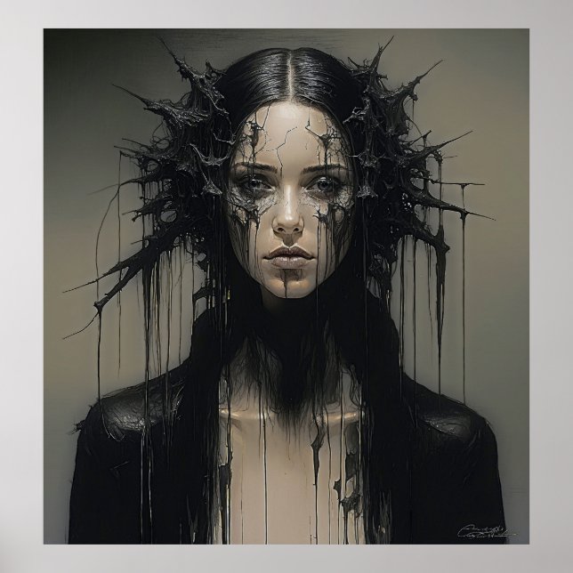 Gothic Beauty: Abstract Expressionist Poster (Front)