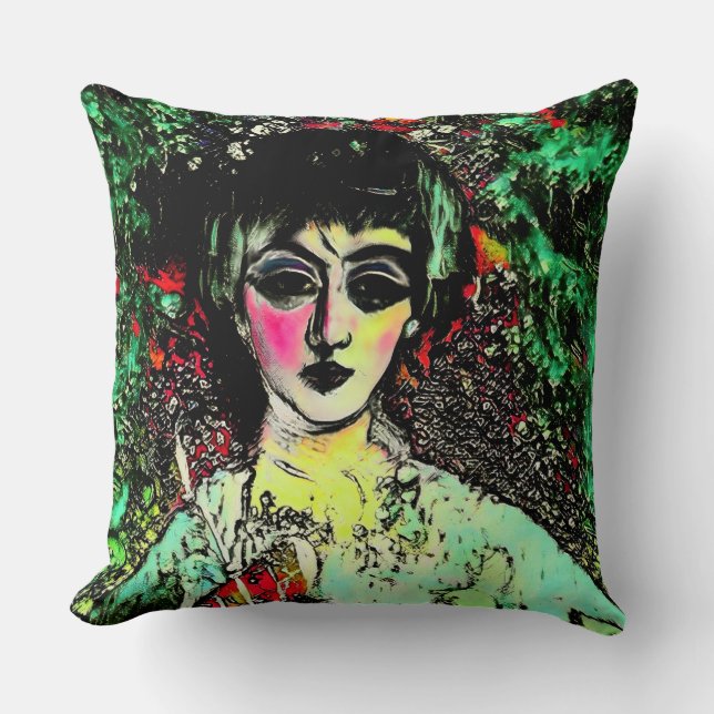 Gothic Beauty Portrait  Cushion (Front)