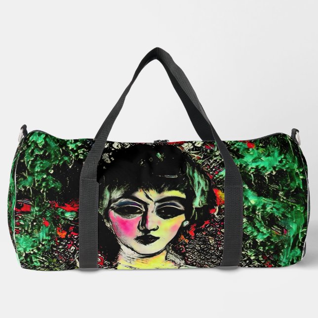 Gothic Beauty Portrait  Duffle Bag (Front)