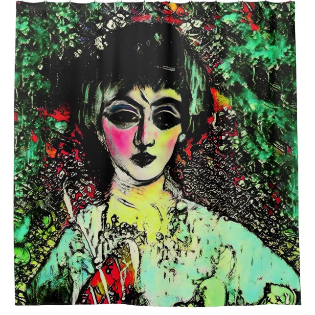 Gothic Beauty Portrait  Shower Curtain (Front)