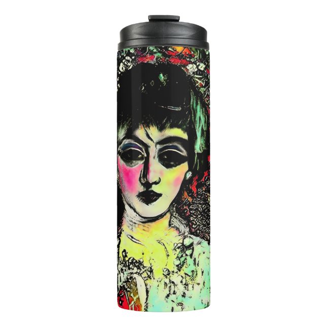 Gothic Beauty Portrait  Thermal Tumbler (Front)