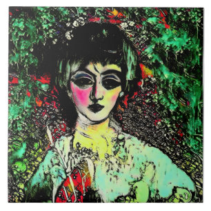 Gothic Beauty Portrait  Tile
