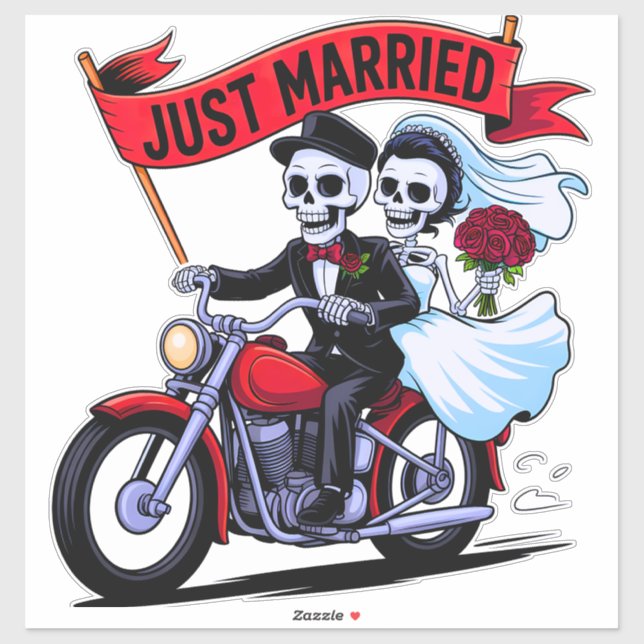 Gothic Biker Couple Just Married (Sheet)