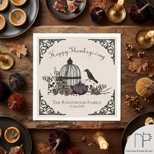 Gothic Birdcage Thanksgiving Napkin