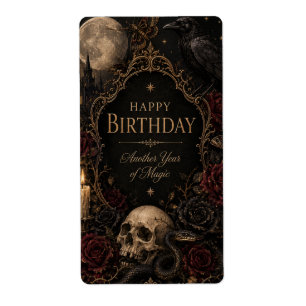 Gothic Birthday Card, Dark Floral, Moths, Roses