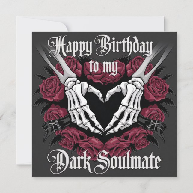 Gothic Birthday Design for Your Dark Soulmate  Card (Front)